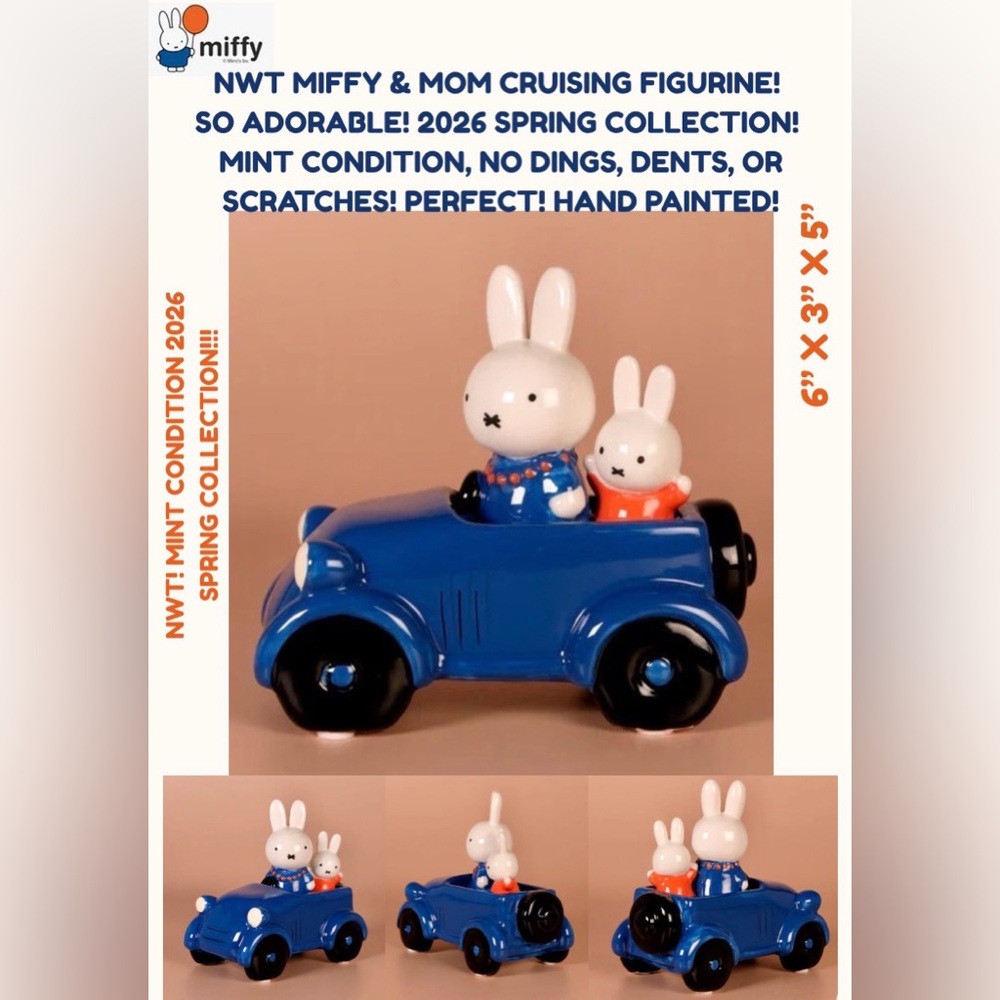 NWT MIFFY & MOM FIGURINE! ADORABLE! MIFFY COLLECTORS ITEM! OR SPRING DECOR!